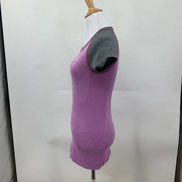 Lululemon Run Swiftly Tech Shirt Womens 4 Plum Gray Seamless Short Sleeve *READ - Picture 5 of 14